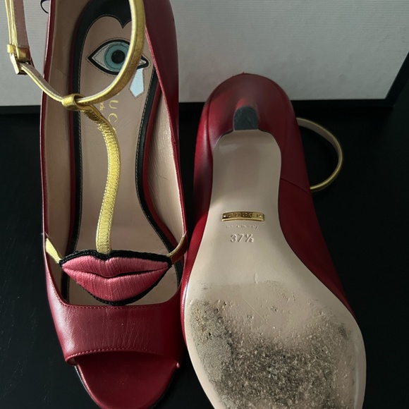 Exclusive Sand Pellets S. Cuoio Malaga Kid/Nappa – Silk Hibiscus Red/Oro Vecchio - Picture 5 of 9